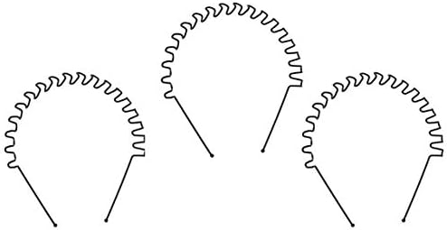 (Pack of 3) Zigzag Flexible Sports Hair Band Non Slip Wavy Black Metal Hoop Hair Band Unis