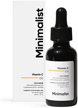 Minimalist 10% Vitamin C FaceSerum for Glowing Skin, 30 ml | Highly Stable & Effective Ski