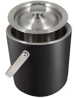 iKonbi 5 pc Black Color bar Set - Cocktail Shaker 750 ml, Double Sided Peg measure30/60 ml, Double Wall Ice bucket1500 ml, Ice Tong and Bottle Opener
