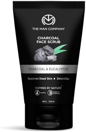 The Man Company Charcoal Tan Removal Face Scrub For Glowing Skin, Anti Acne, Head Remover