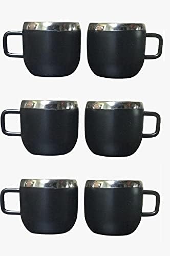 iKonbi Black Matte Stainless Steel Apple Tea Cups Set of