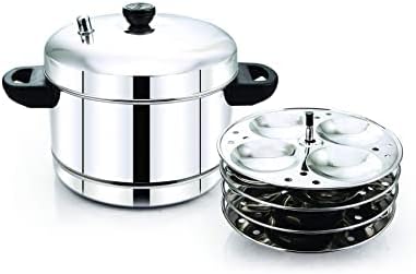 iKonbi Stainless Steel Multipurpose Idli Plates Steamer Cooker – 4x4, Set of
