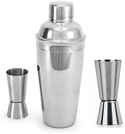 iKonbi Deluxe Cocktail Shaker Stainless Steel, 500 ml with 2 Tall Peg Measures