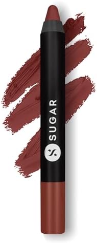 SUGAR Cosmetics Matte As Hell Crayon Lipstick 17 Brandy Harrington (Rusty Reddish Pink) wi
