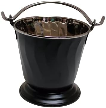 iKonbi Black Matte Stainless Steel Serving Buckets/Balti/Gravy Buckets Set of 2