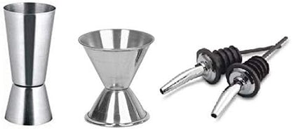 iKonbi Peg Measure and Wine Pourer Set Stainless Steel, Pack of 4