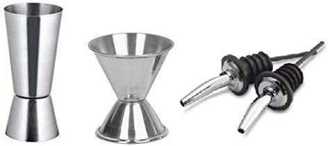 iKonbi Peg Measure and Wine Pourer Set – Stainless Steel, Pack of