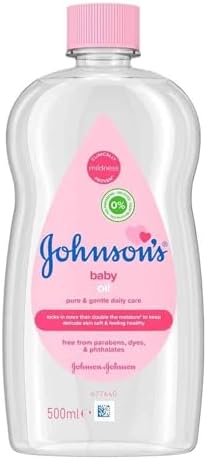 Johnson's Baby Oil (1 x 500 ml) Moisturising Baby Oil to Protect Delicate and Dry Skin, Hy