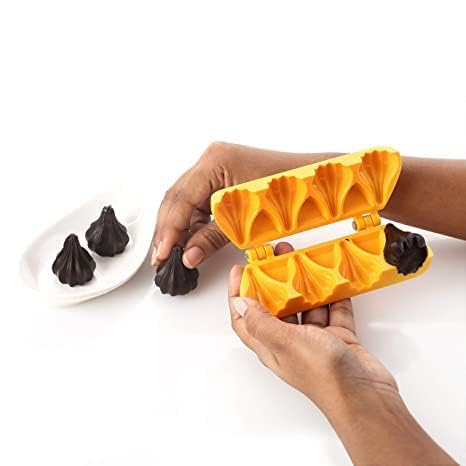 iKonbi Plastic Modak Patti 5 Cavity Medium Size Mold Set of 1 15 Cms in Size Baking Tools for Muffin and Choclates