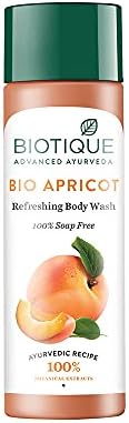 Biotique Bio Apricot Refreshing BodyWash, 190ml/6.42 Oz. I 100% Soap Free I Vitamin E and
