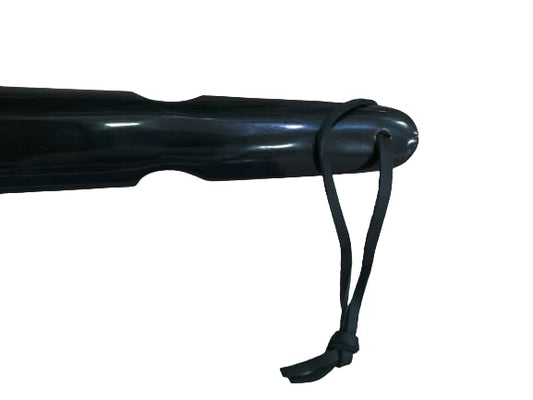 iKonbi Crafted Stylish Shoe Horn in Black Mirror Finish Shade 13 Inches Long with Leather Belt to Hang Made of Horns