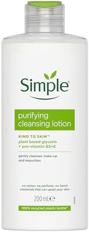 Simple Kind to Skin Purifying Cleansing Lotion Cleanser for Sensitive Skin Gently Removes