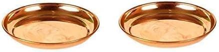 iKonbi copper Pooja Plate Copper, 10 cm, Pack of 2