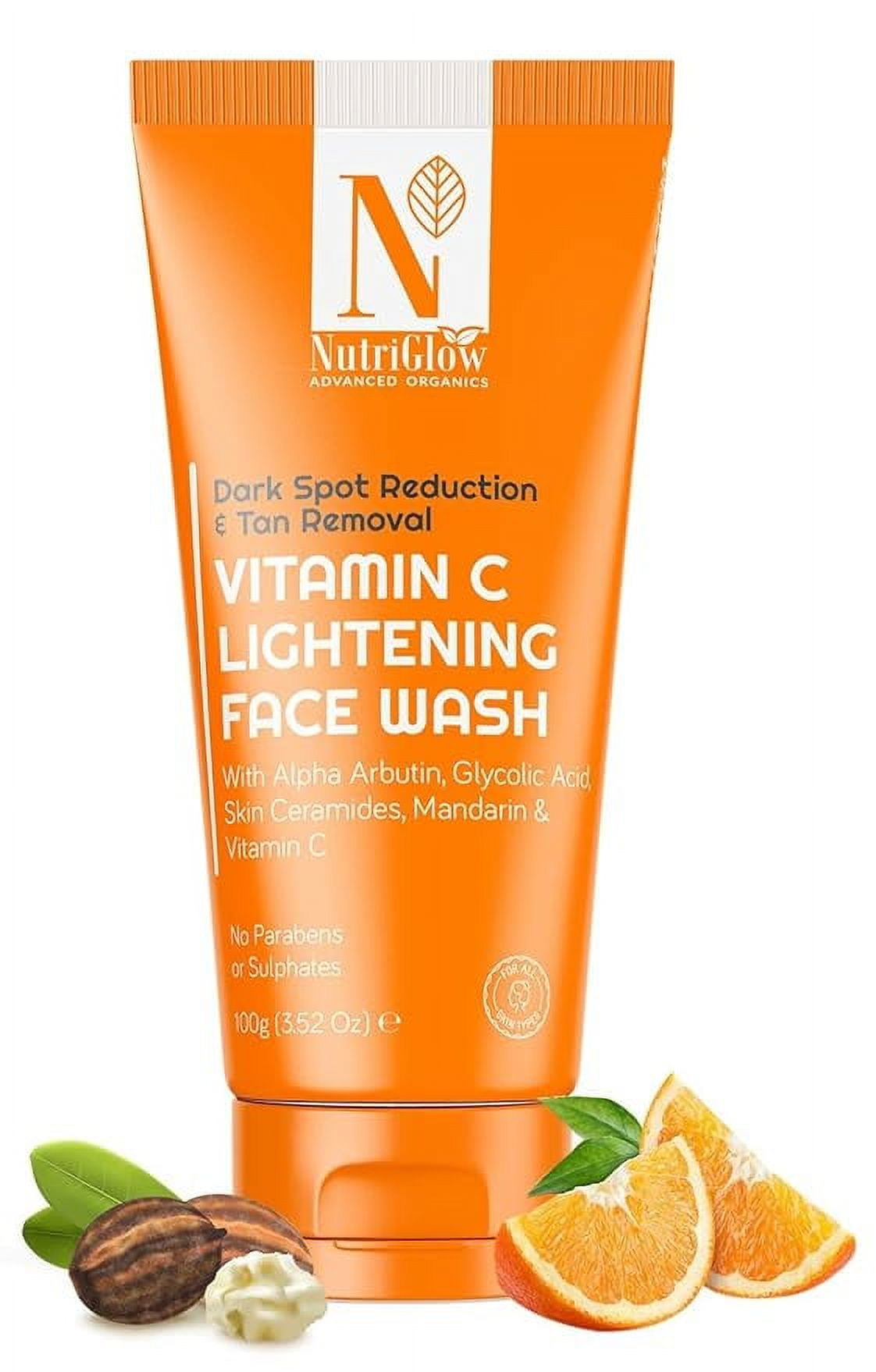 Nutriglow Advanced Organics Vitamin C Lightening FaceWash for Tan Removal, Brightening Ski