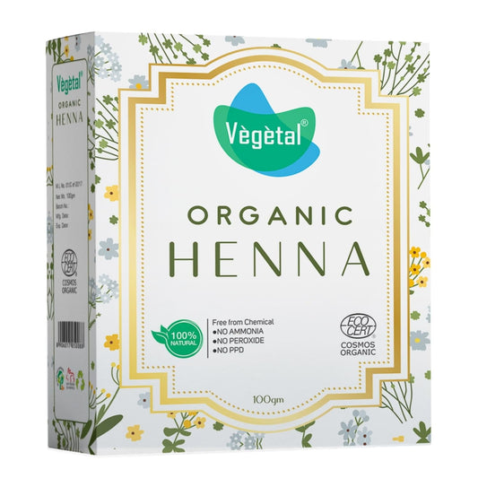 Vegetal Certified Organic And Herbal Henna Powder, For Natural Hair Coloring, Protects Hai