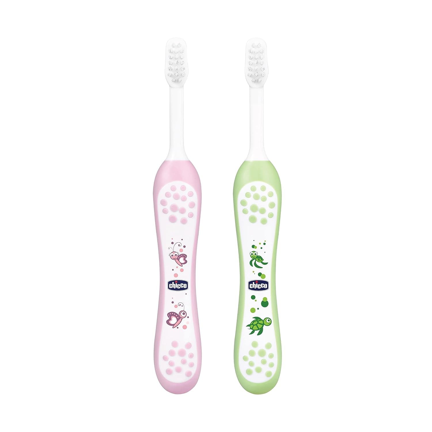 Chicco Kid Manual Toothbrush Set Pink+Green 6M-36M