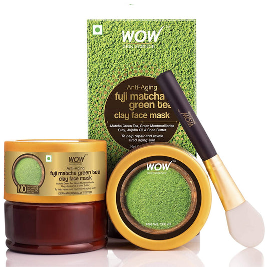 WOW Skin Science Anti-Aging Fuji Matcha Green Tea Clay FaceMask - 100 mL tube