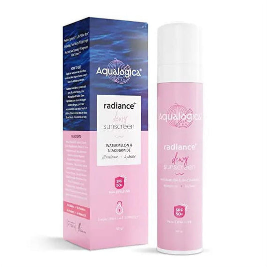 Aqualogica Radiance+ Dewy Sunscreen SPF 50 PA+++ 50g - With Watermelon Niacinamide for Ra