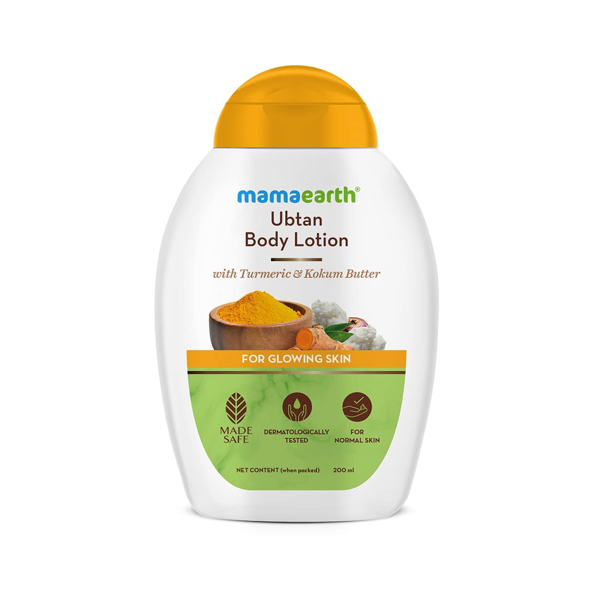 Mamaearth Ubtan BodyLotion With Turmeric & Kokum Butter For Glowing Skin - 200 Ml