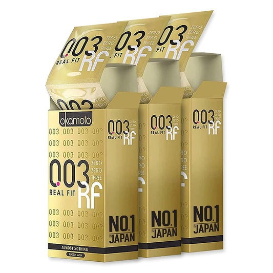 Okamoto Condom | Ultra Thin Condoms For Men | Thinnest Premium Snug Fit Condoms - 003 Real