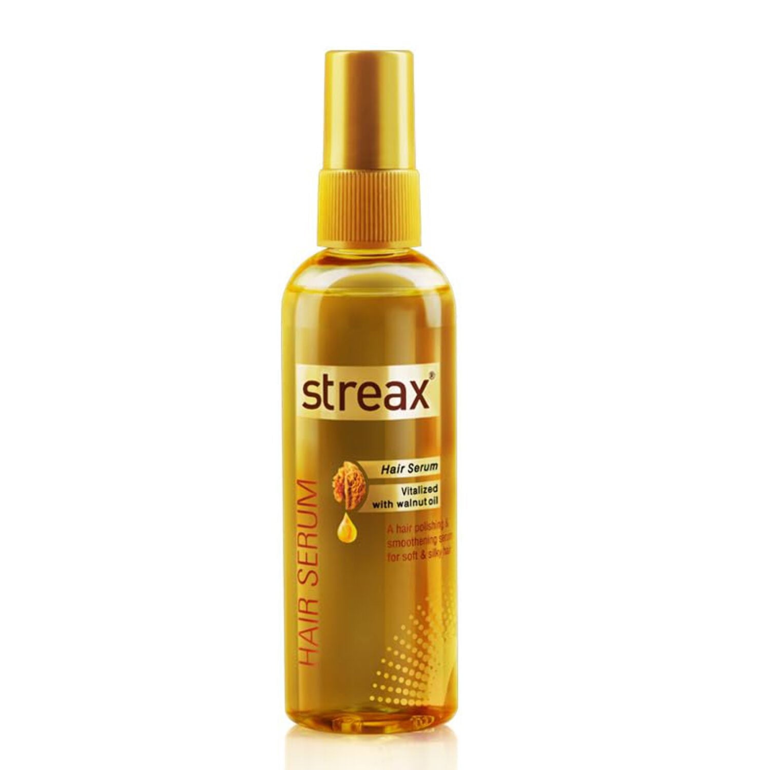 Streax Hair Serum 125ml, Vitalized with Walnut Oil, For Hair Smoothening Shine, For Dry