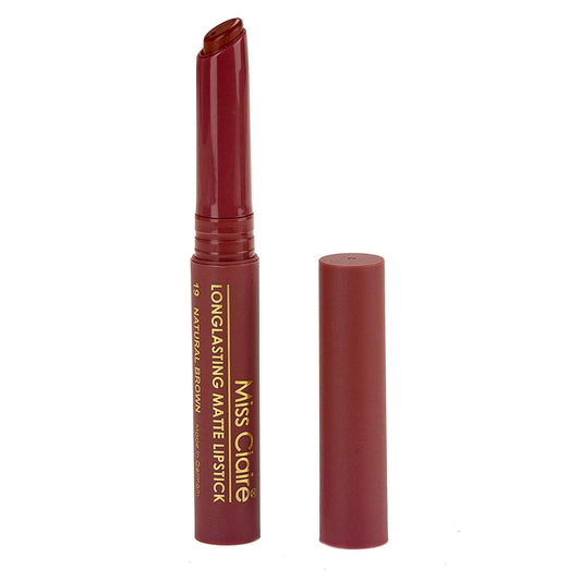 Miss Claire Longlasting Matte Lipstick, 19 Natural Brown, 2 g