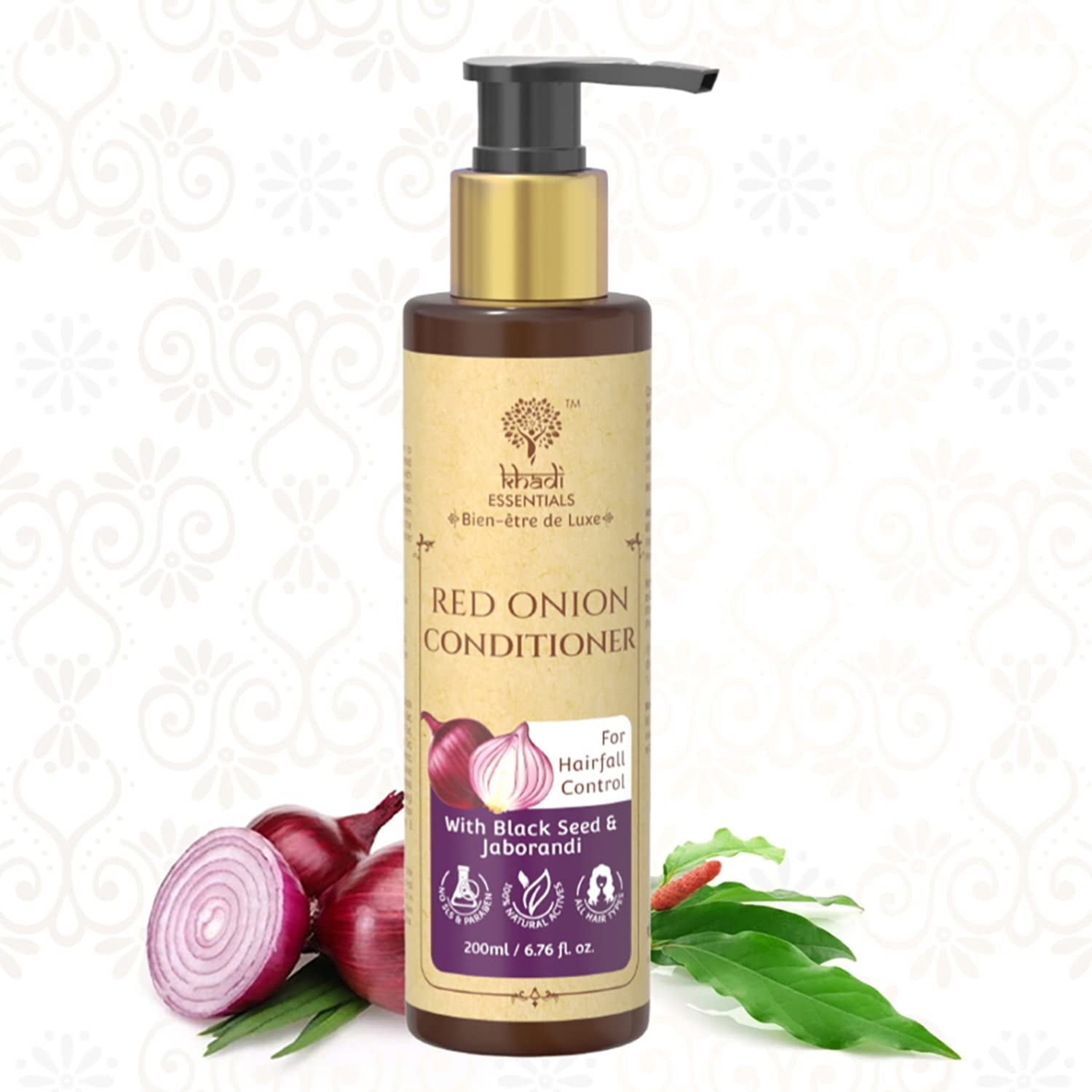 Khadi Essentials Red Onion Hair Conditioner - Hair Fall Control, Dry & Frizzy Hair Treatme