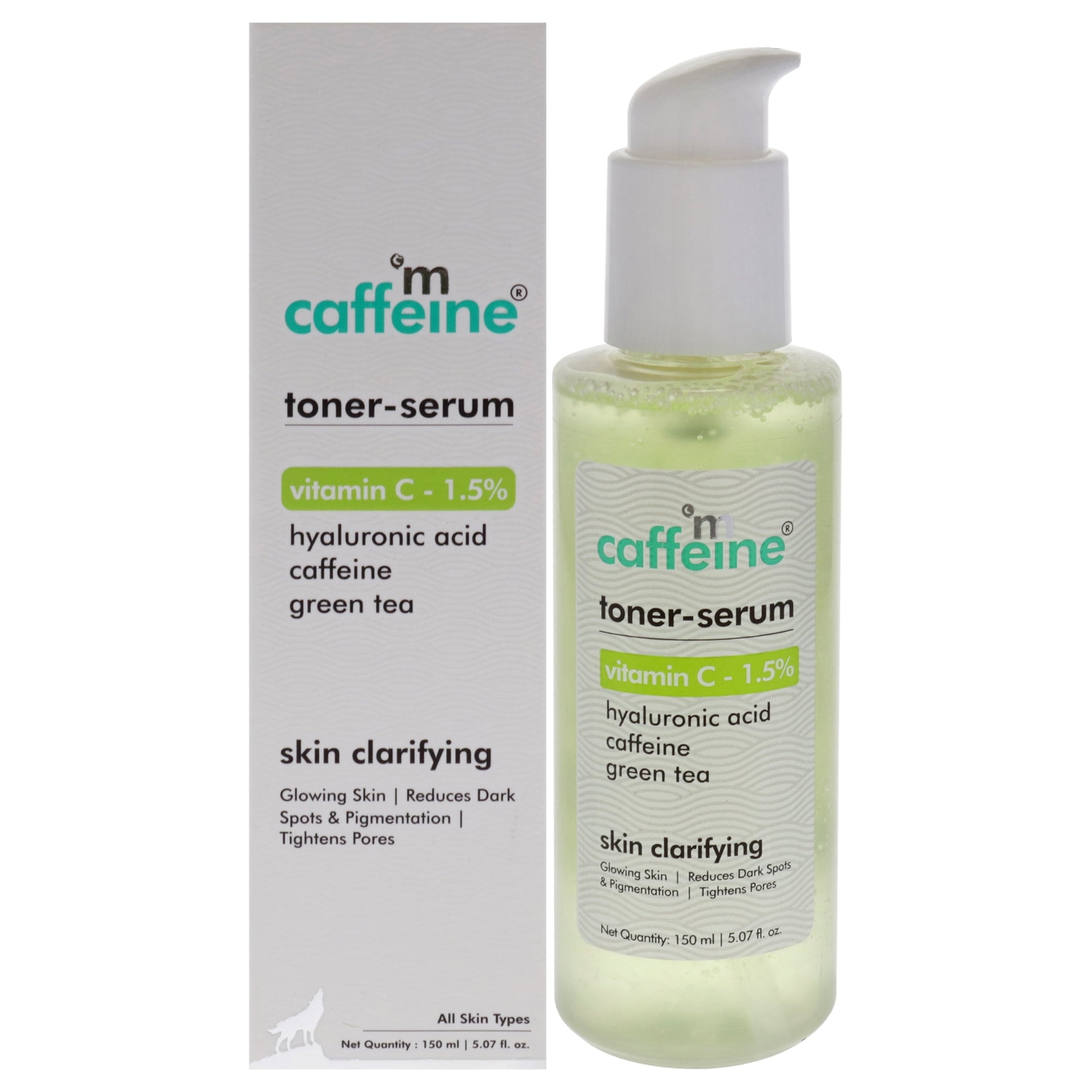 mCaffeine Toner Serum- Vitamin C 1.5 Percent - Green Tea , 5.07 oz Toner