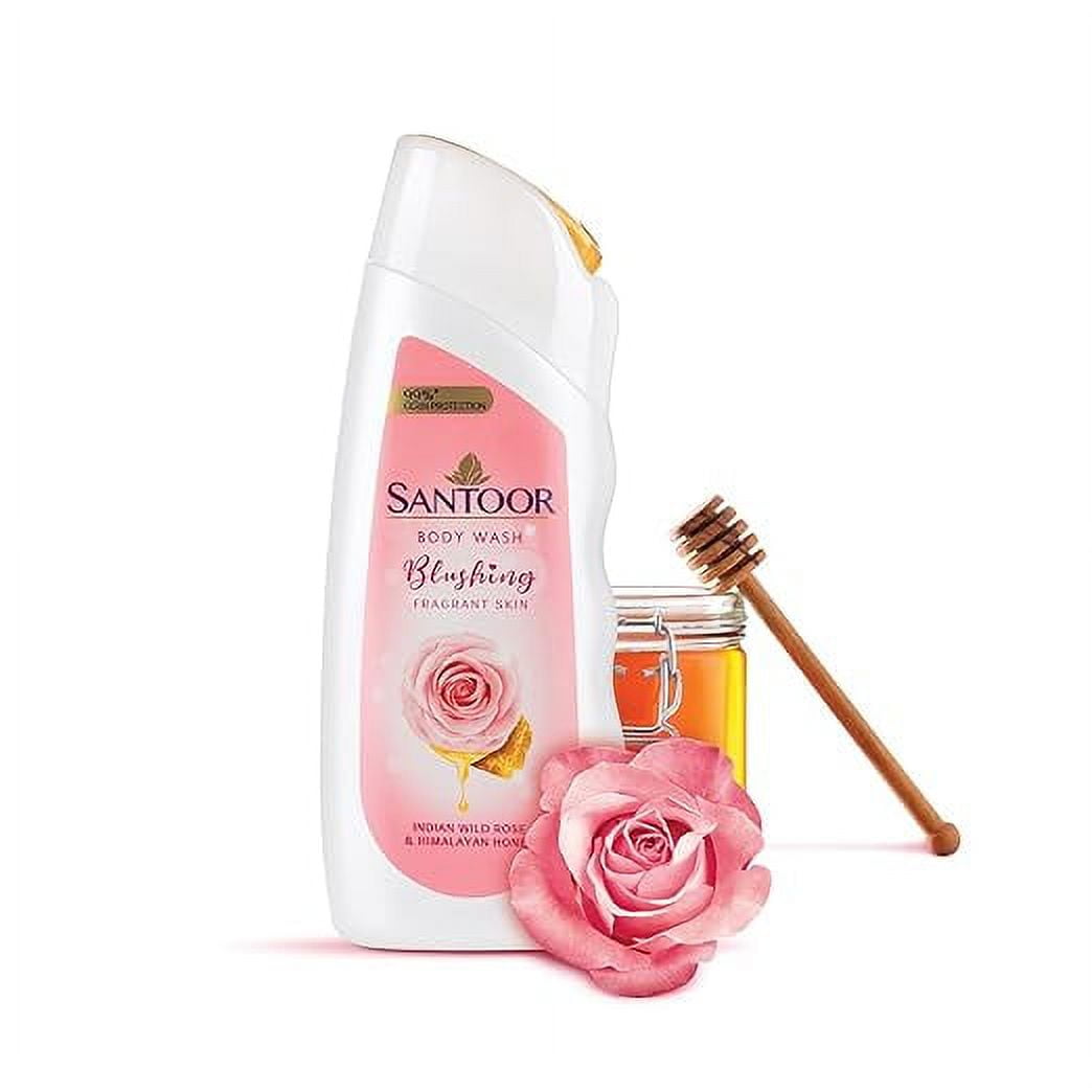 Santoor Blushing Skin BodyWash, 230ml, Enriched With Wild Rose & Himalayan Honey, Soap-Fre