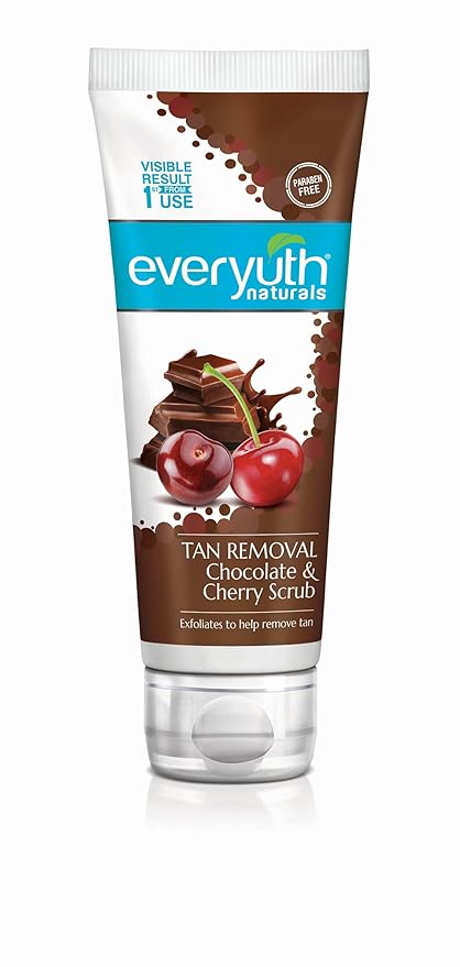Everyuth Naturals Pure & Light Tan Removal Choco Cherry Scrub, 50Gm (pack of 2 * 50g)