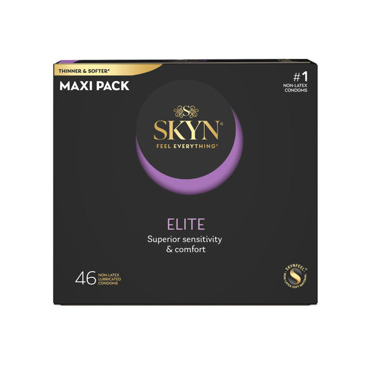 SKYN Elite Lubricated Non-Latex Condoms, 46 Count