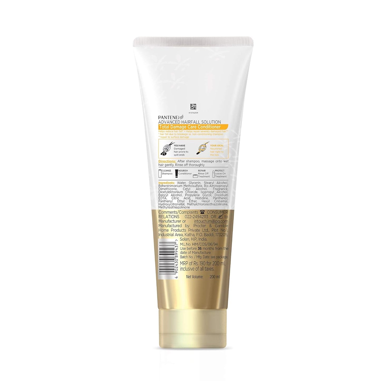 Pantene Advanced Hair Fall Solution Total Damage Care Conditioner, 200 ml
