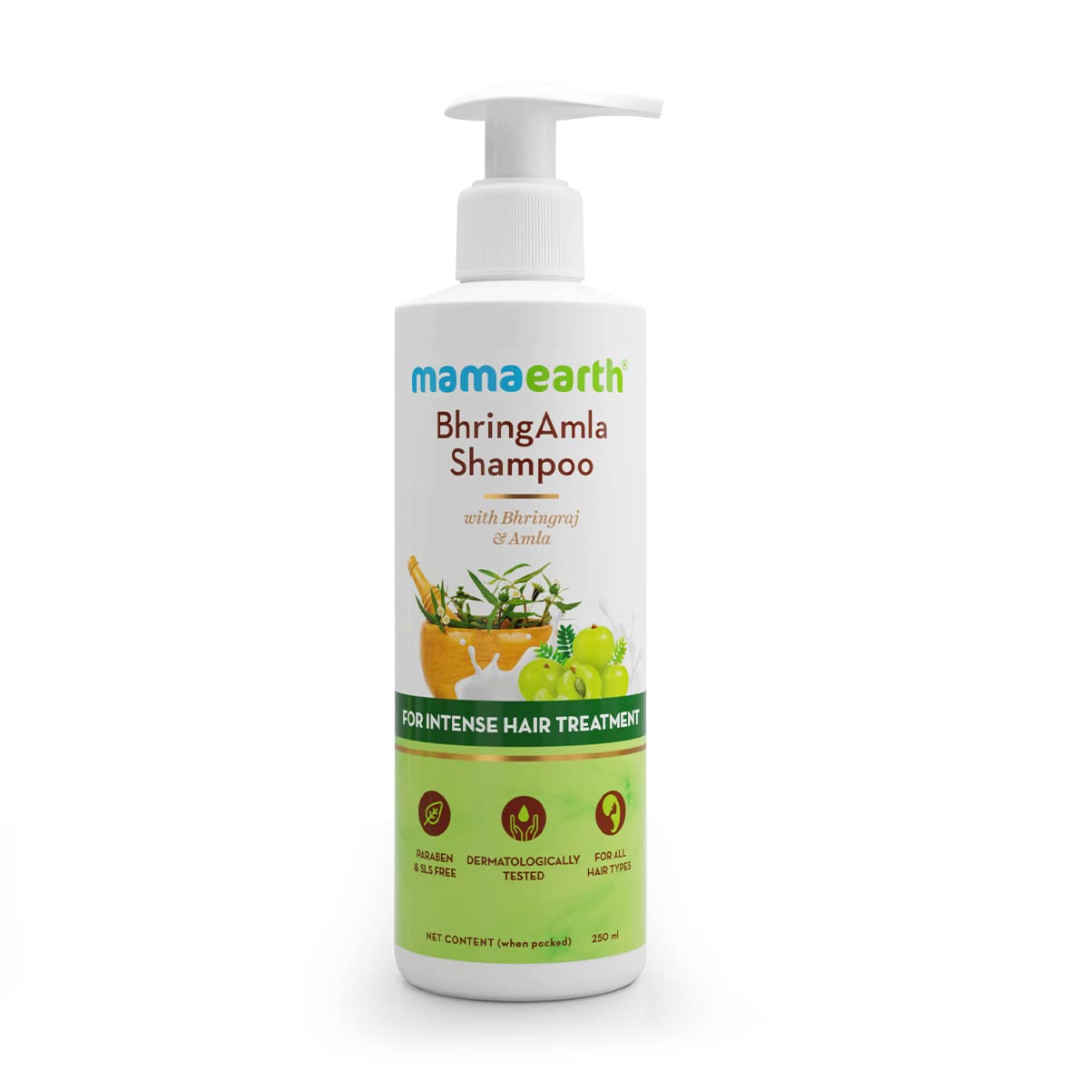 Mamaearth BhringAmla Shampoo for dry & frizzy hair with Bhringraj & Amla for Intense Hair Treatment 250 ml