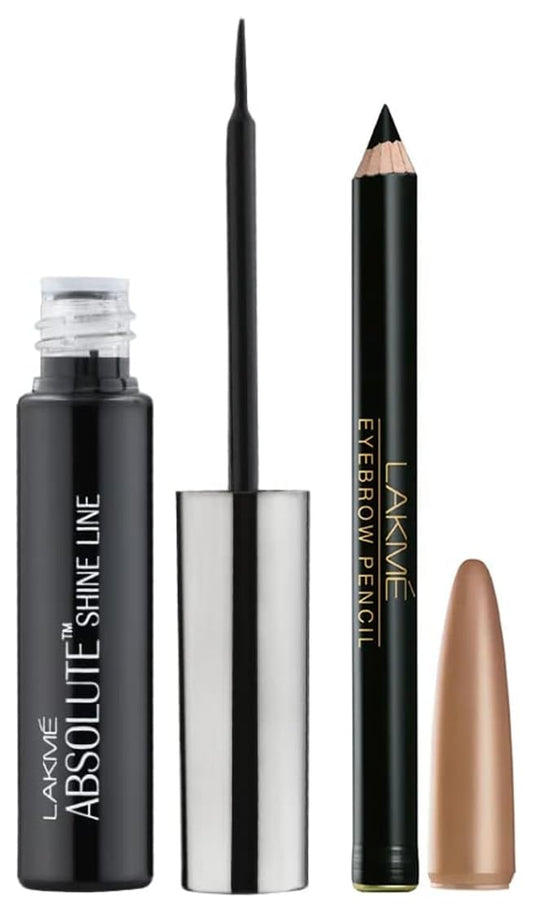 Lakmé Absolute Shine Liquid Eye Liner, Intense Color, Long Lasting, Glossy Texture, Black, 4.5 ml