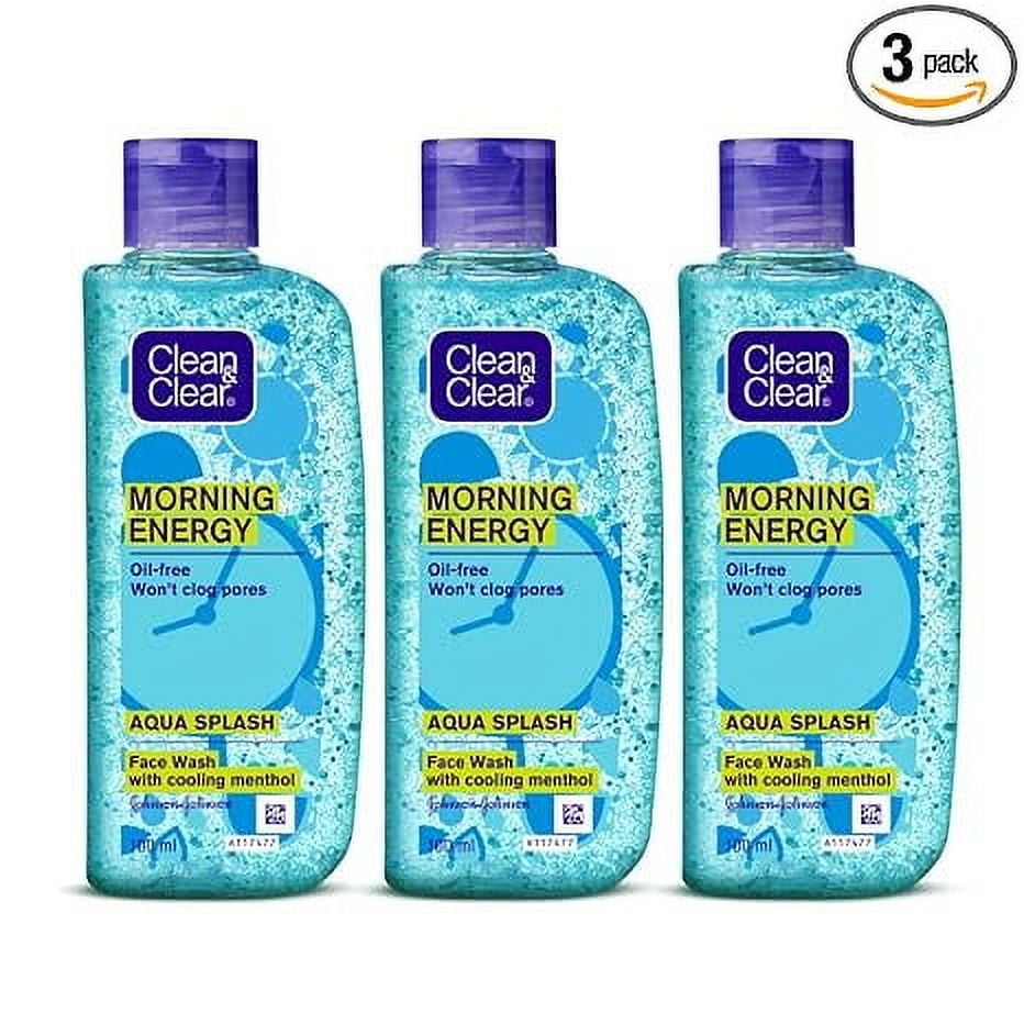 Clean & Clear Morning Energy Aqua Splash, Blue, 100 ml (Pack of 3)