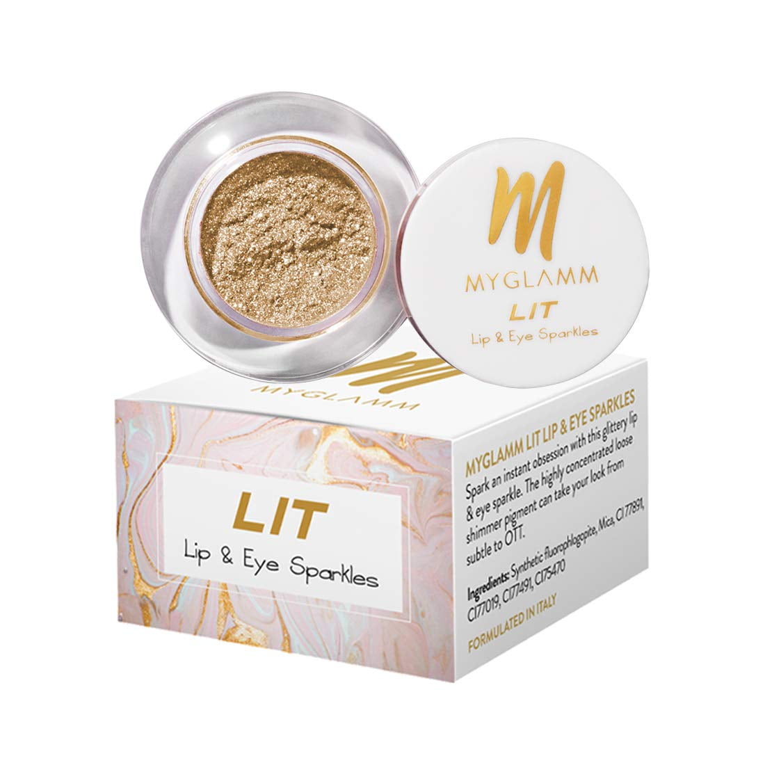 Myglamm Lit Lip & Eye Sparkles-Duchess (Brown)-8.5 Ml | Sheer Fuchsia Pink Lip & Cheek Tin