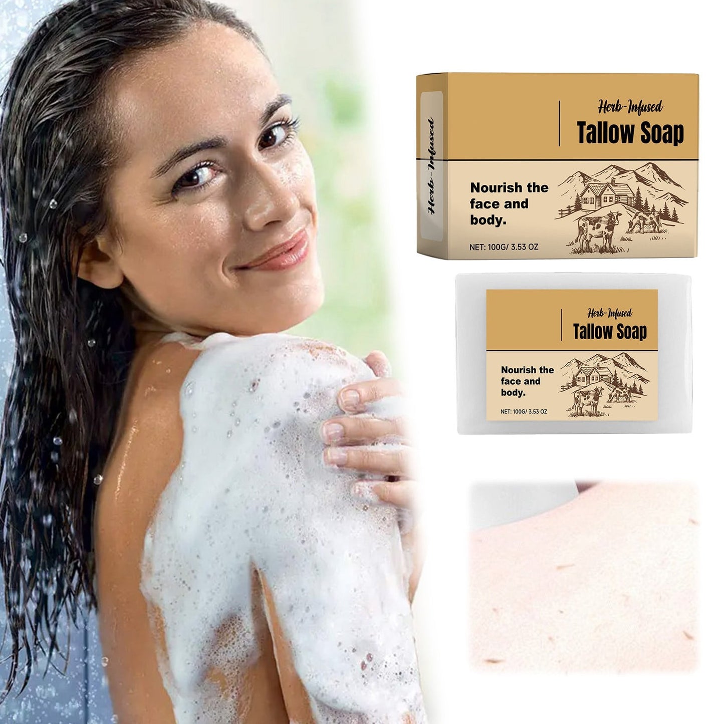 Exfoliating Scrub for Bikini Area Milk Flavored Beef Soap Moisturizes Nourishes Cleanses P
