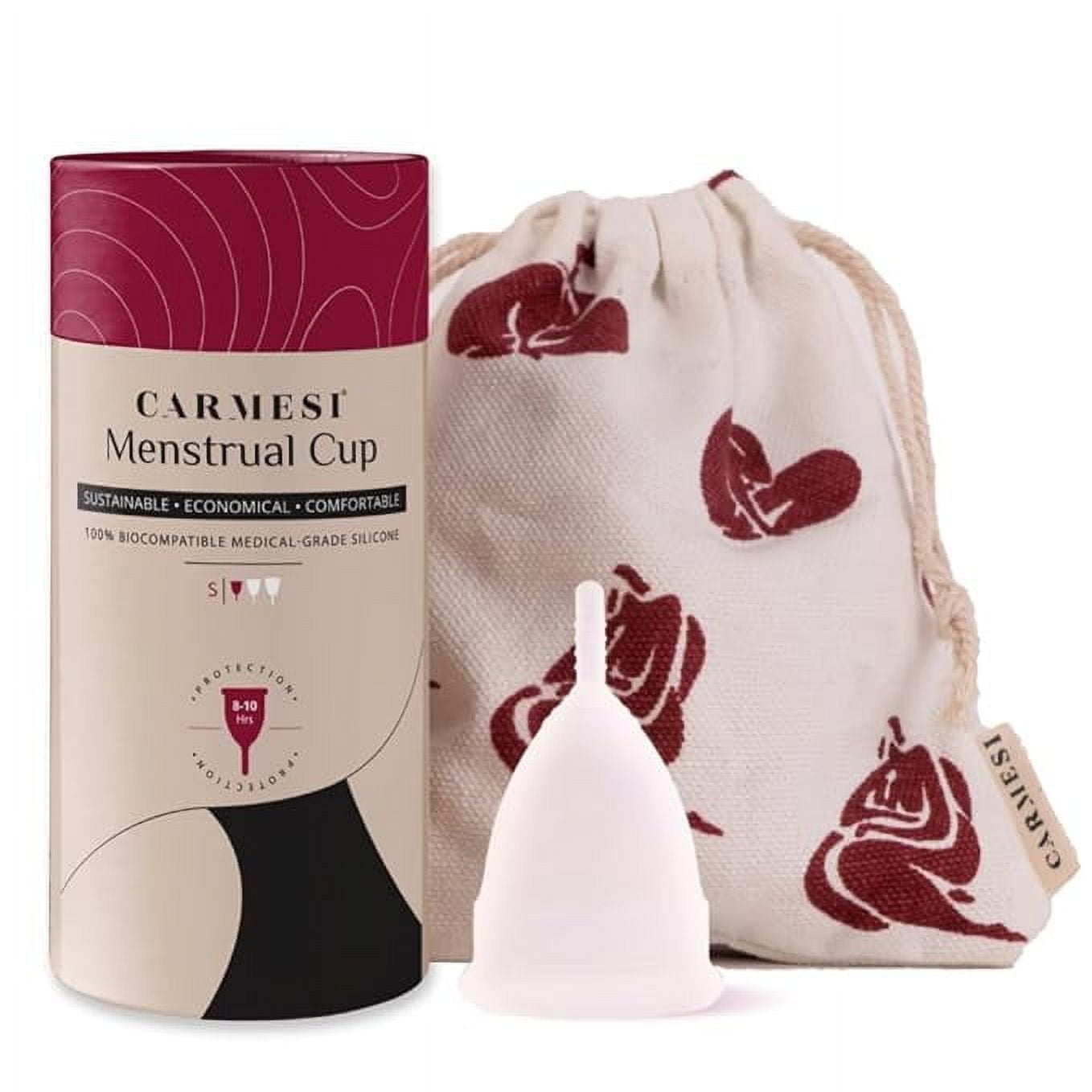 Carmesi Menstrual Cup for Women | Small Size - With Free Pouch | Rash-Free, Itch-Free, Odo