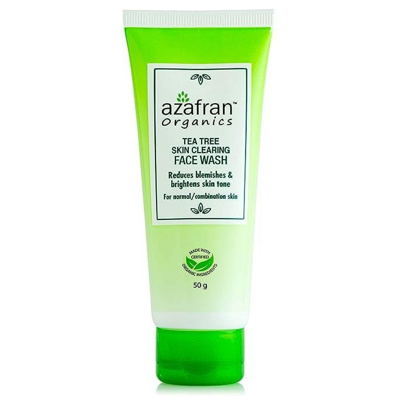 Azafran Tea Tree Skin Clearing FaceWash for acne prone and blemished, Gentle for daily use