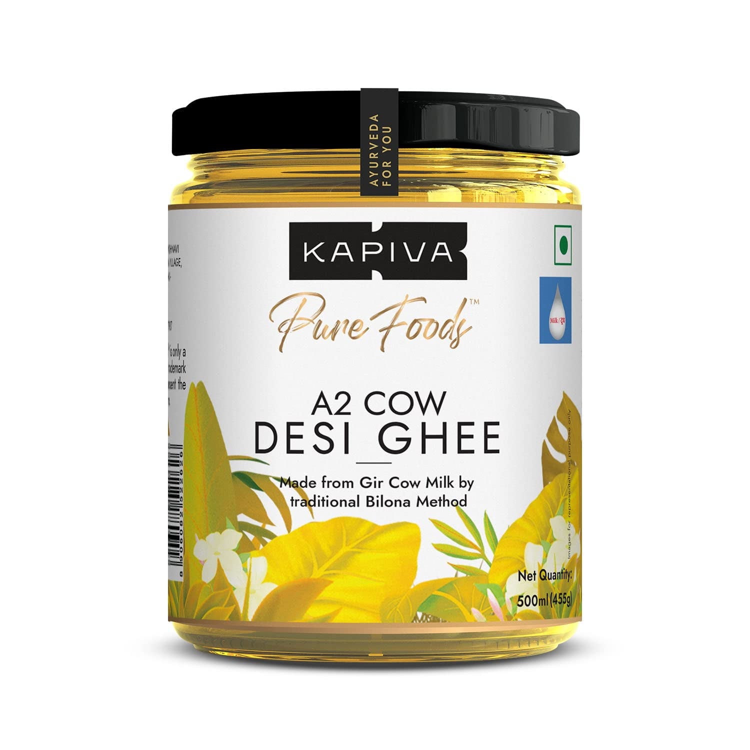 Kapiva A2 Cow Desi Ghee 500Ml | 100% Desi Gir Cow Ghee | A2 Milk Certified Ghee | Vedic Bi