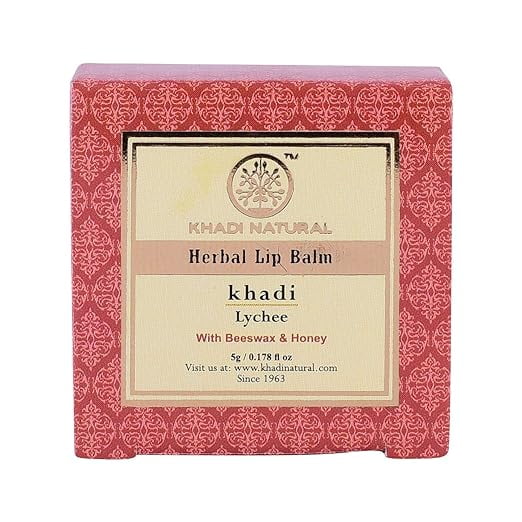 Khadi Natural Lychee LipBalm with Beeswax and Shea Butter | Natural LipBalm for Soft & Hyd