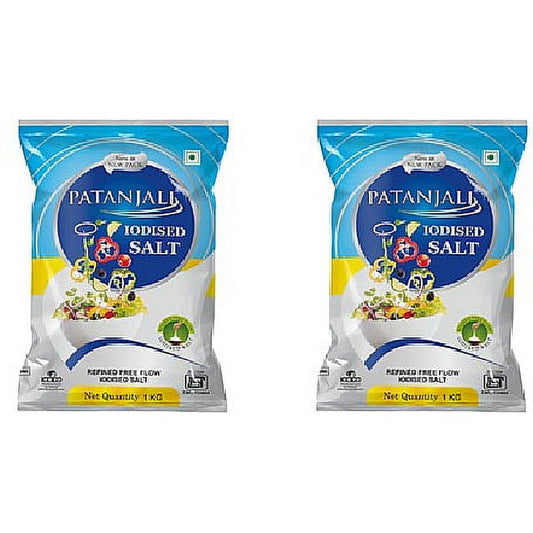 Pack Of 2 - Patanjali Iodised Salt - 1 Kg (2.2 Lb)