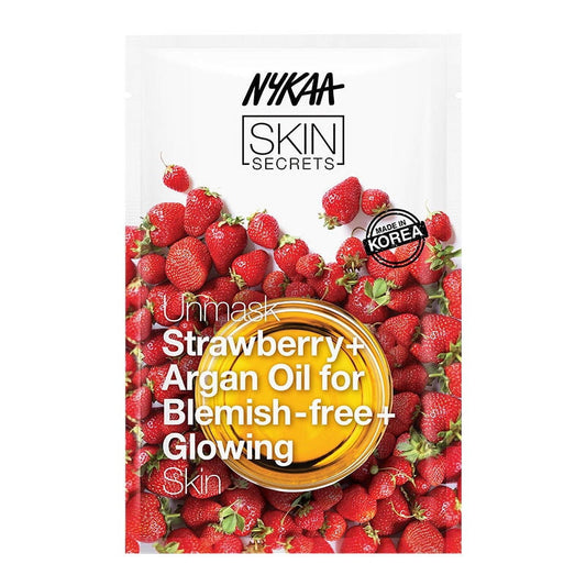 Nykaa Skin Secrets Exotic Indulgence Strawberry + Argan Oil Sheet Mask For Blemish - Free