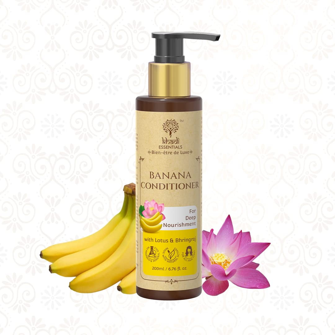 Khadi Essentials Banana Conditioner with Lotus & Bhringraj For Deep Nourishment - 200ml