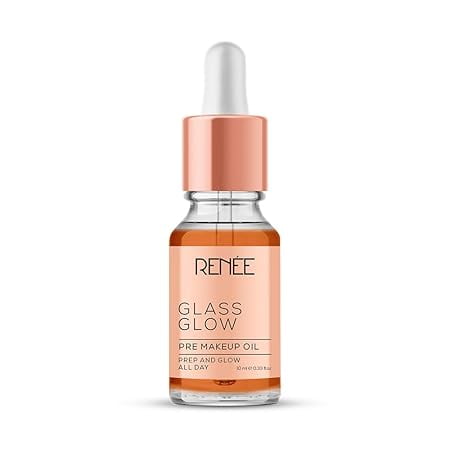 RENEE Glass Glow Pre Makeup Oil Primer 10ml| Non Sticky, Smoooth Finish| Hydrates, Repairs