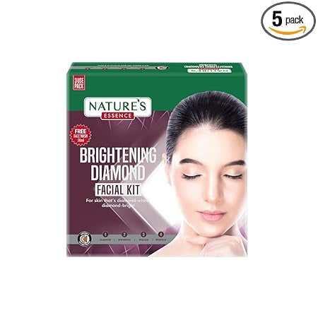 Nature's Essence Brightening Diamond Facial Kit With Free Facewash, 60gm + 50ml