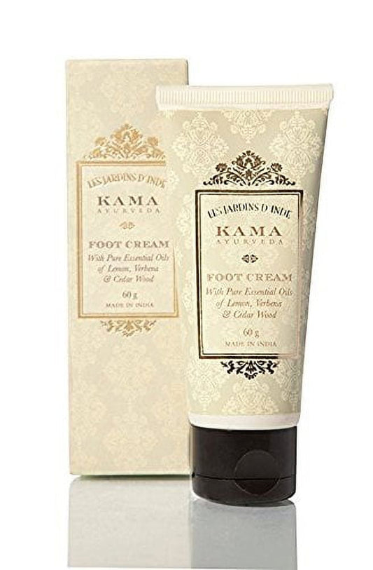 Kama Ayurveda Foot Cream with Pure Essential Oils of Lemon, Verbena and Cedar Wood, 60g