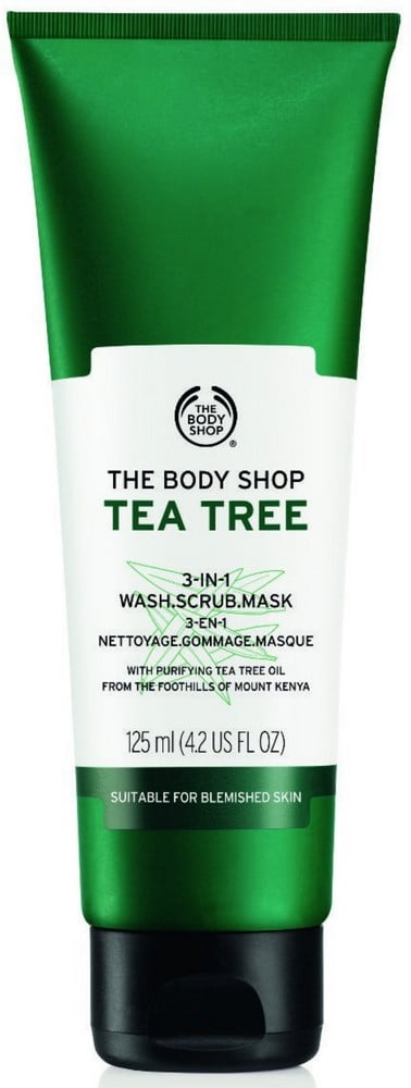 The Body Shop Tea Tree 3-in-1 Wash.Scrub.Mask, Made with Tea Tree Oil 4.2 oz