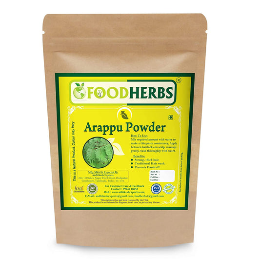 Foodherbs Arappu/Albizia Amara Powder/Natural Shampoo And Conditioner (200 Gm/0.44 Lbs) fo