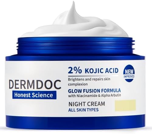 DERMDOC 2% Kojic Acid Glow Fusion Formula NightCream with Niacinamide & Alpha Arbutin for